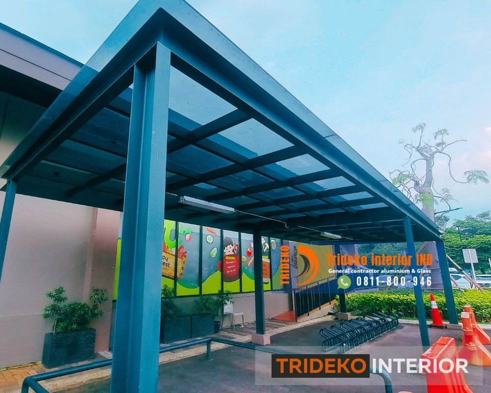 Canopy kaca lamianated 5mm+5mm