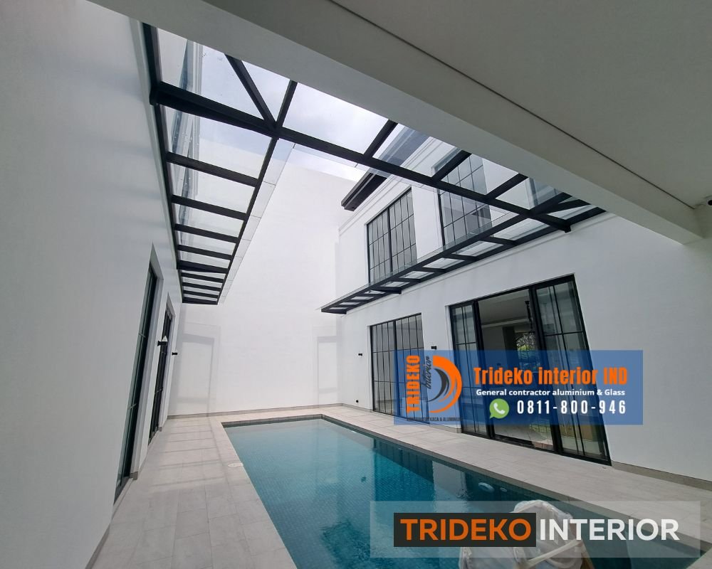 Atap canopy kaca tempered