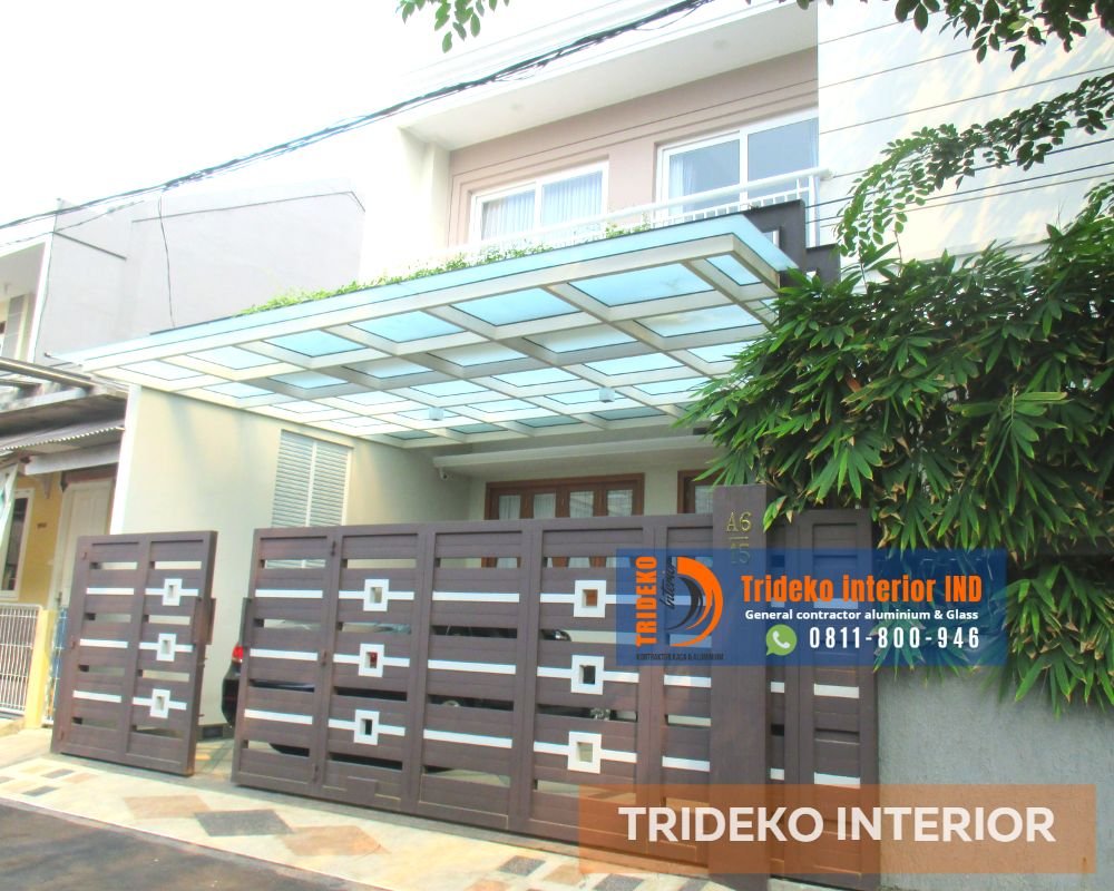 canopy kaca tempered lapis sandblast