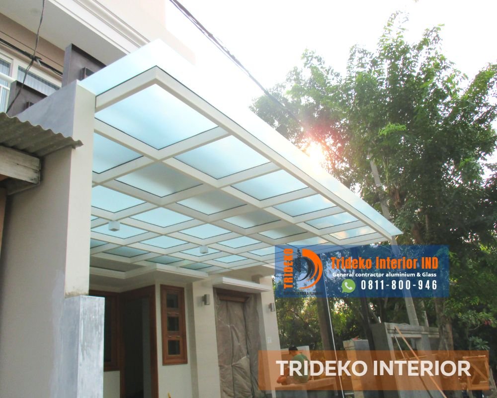canopy kaca tempered lapis sandblast