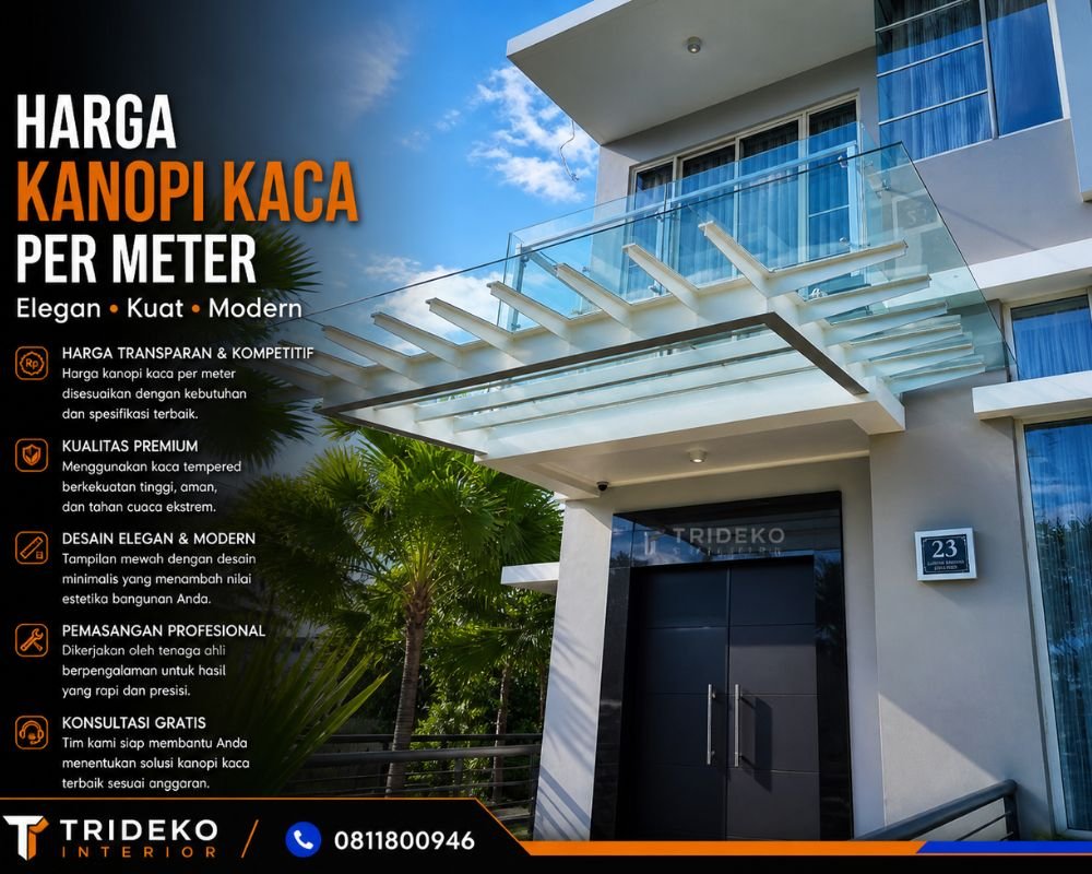 Harga kanopi kaca per meter