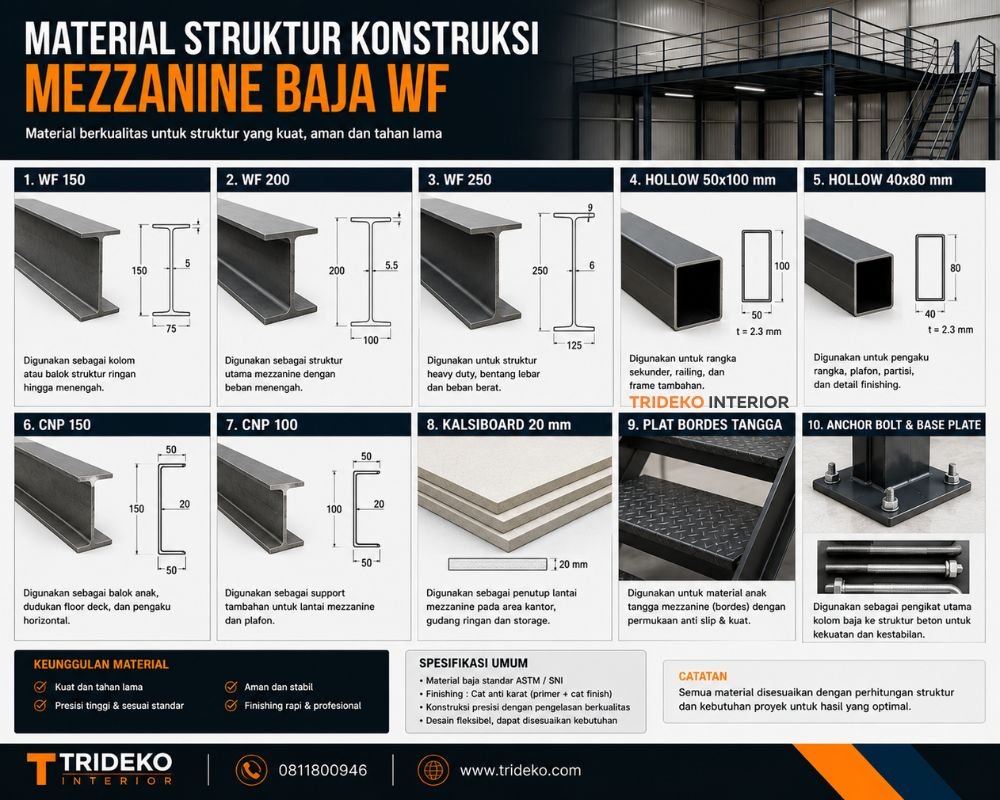 Konstruksi Mezzanine Baja WF
