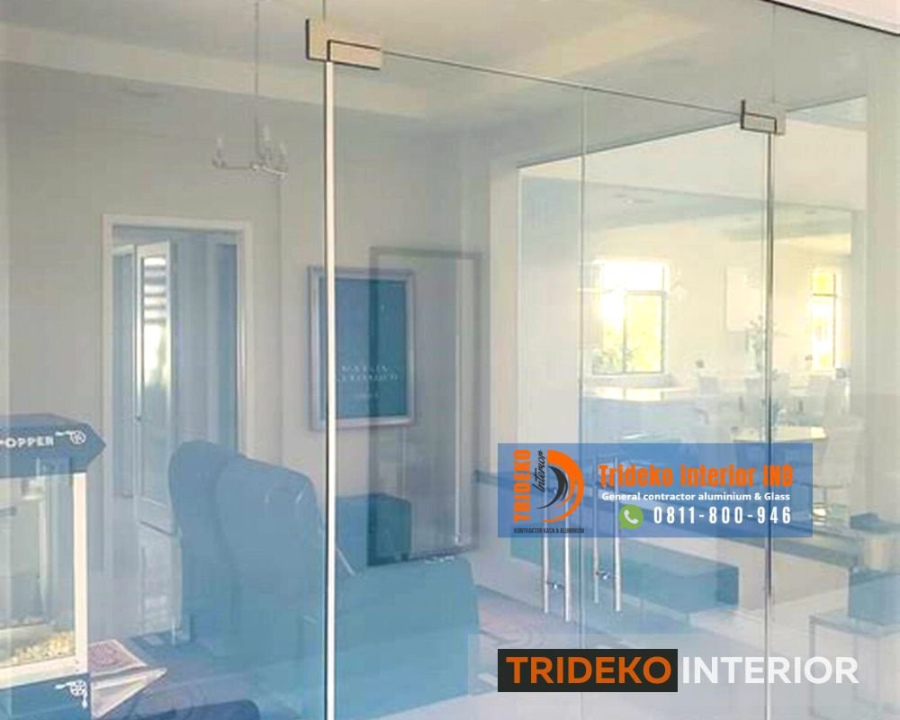 Partisi Frameless Kaca Tempered 10 mm