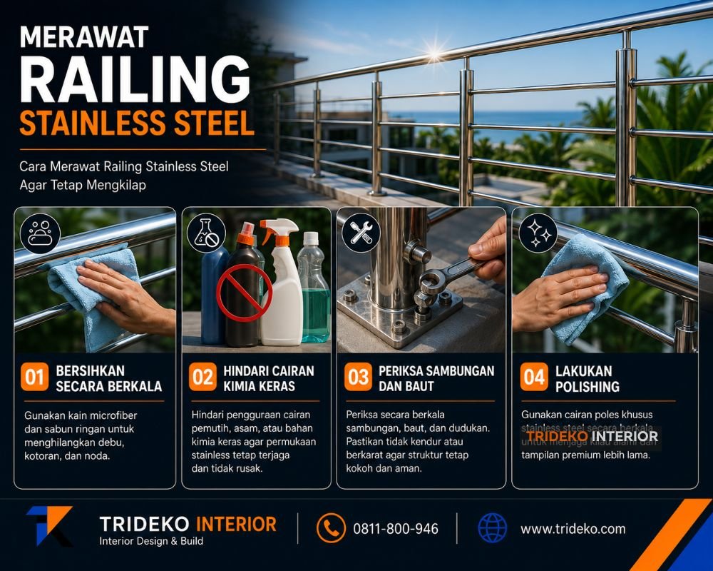 Merawat railing stainless steel 