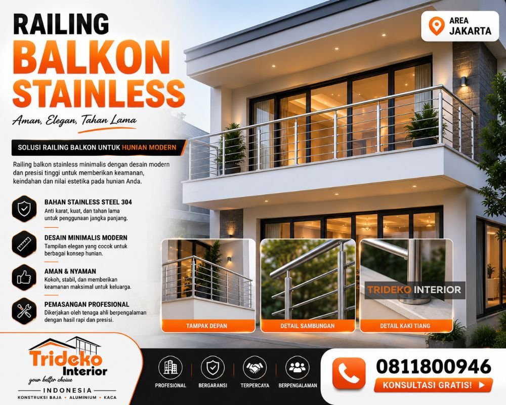 Railing balkon Stainless Minimalis