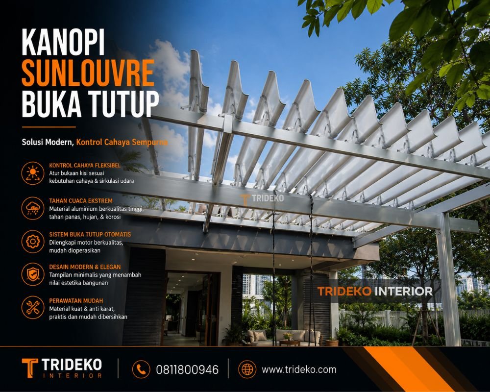 Kanopi Sunlouvre Buka Tutup