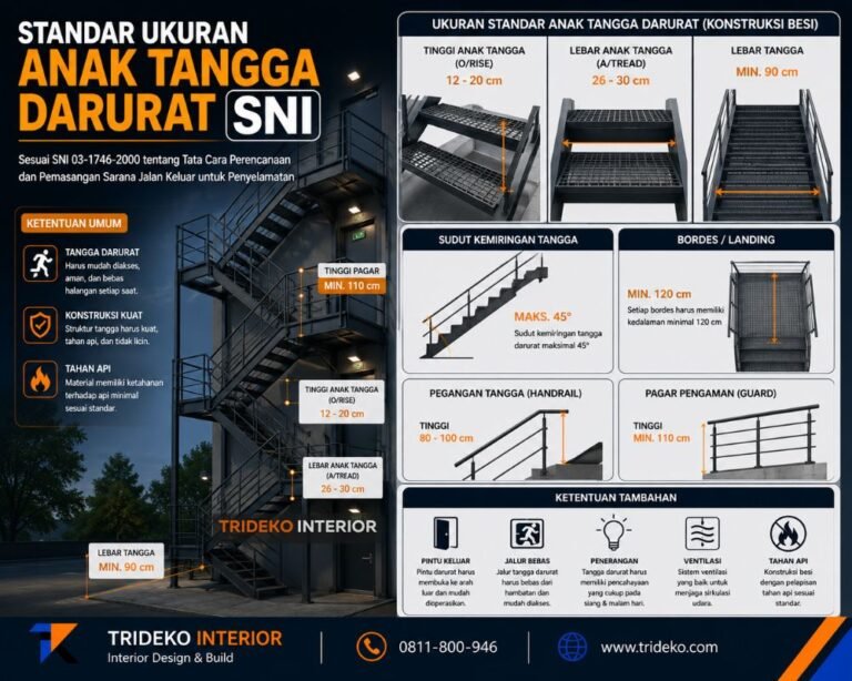 Standar Ukuran Anak Tangga Darurat SNI