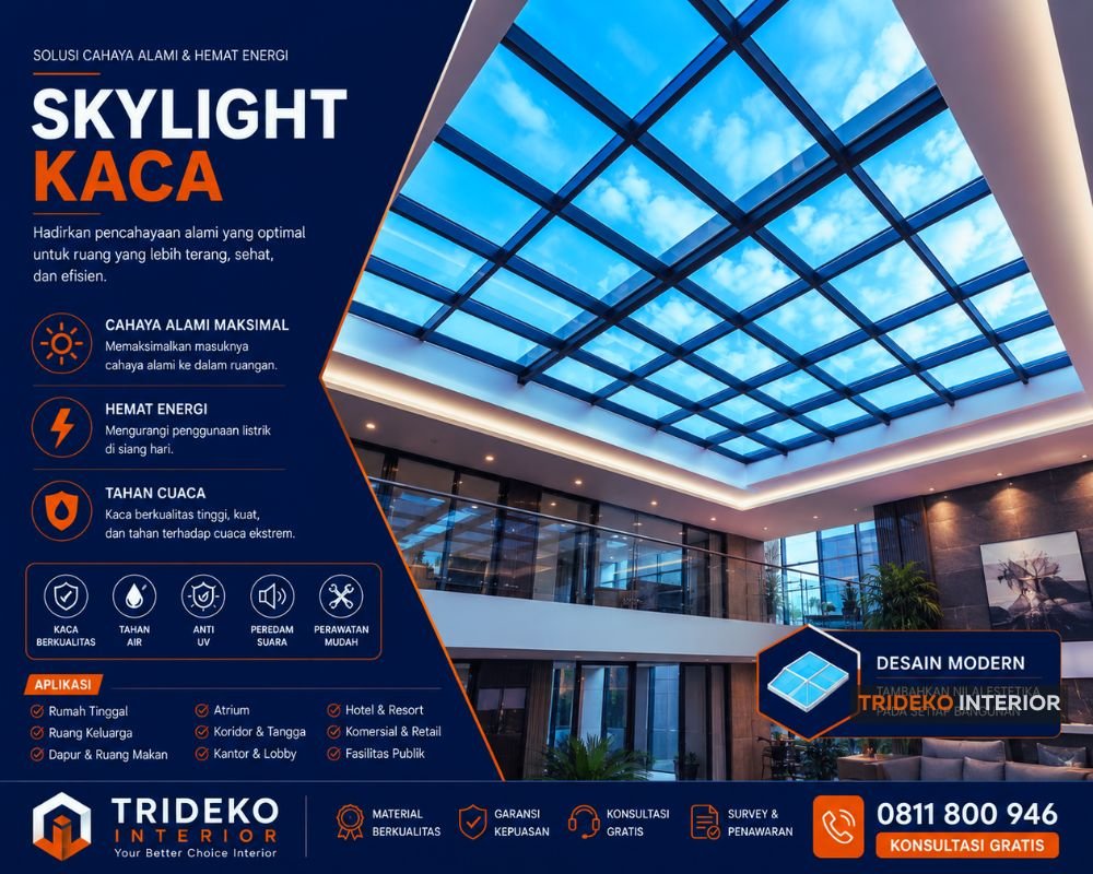 Atap Kaca Skylight minimalis