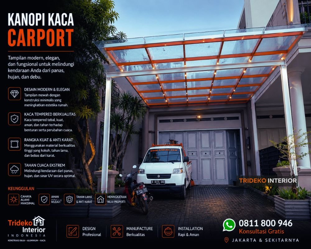 Kanopi Kaca Carport 1 Atap Kanopi Kaca Carport