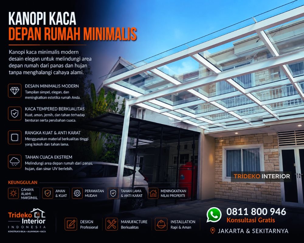 Kanopi Kaca Carport 2 Kanopi Kaca Depan Rumah Minimalis