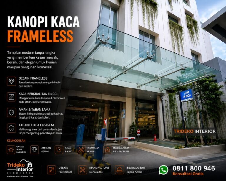 Kanopi Kaca Frameless