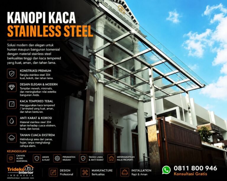 Kanopi Kaca Stainless Steel