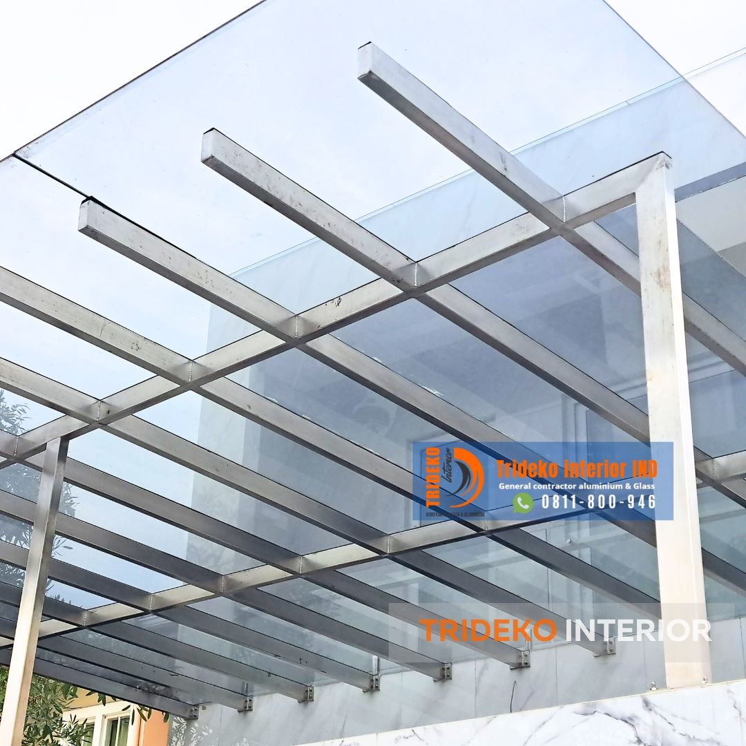 Kanopi Kaca Stainless Steel 2 Kanopi Kaca Stainless Steel Jakarta