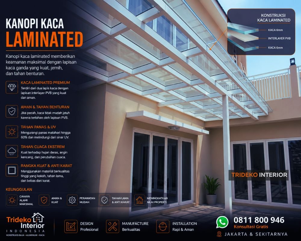 Kanopi kaca laminated jakarta