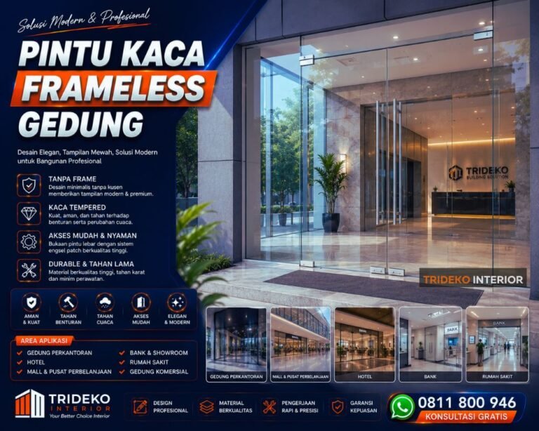 Pintu kaca Minimalis Tempered