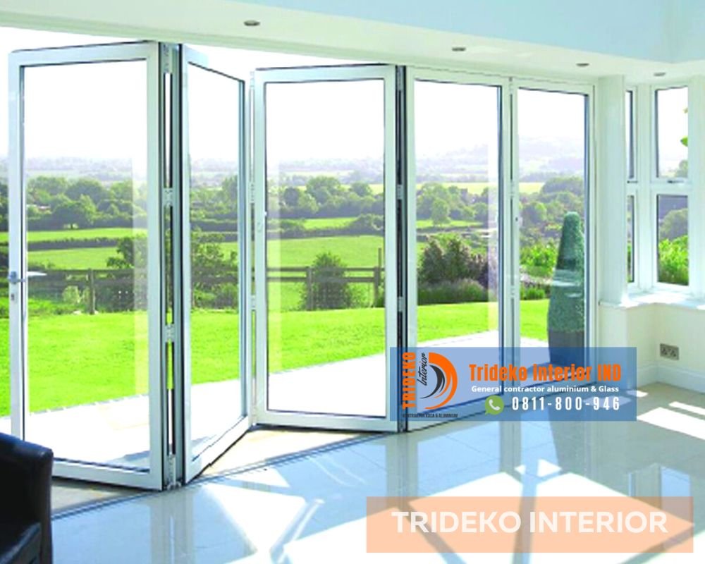 pintu lipat aluminium kaca