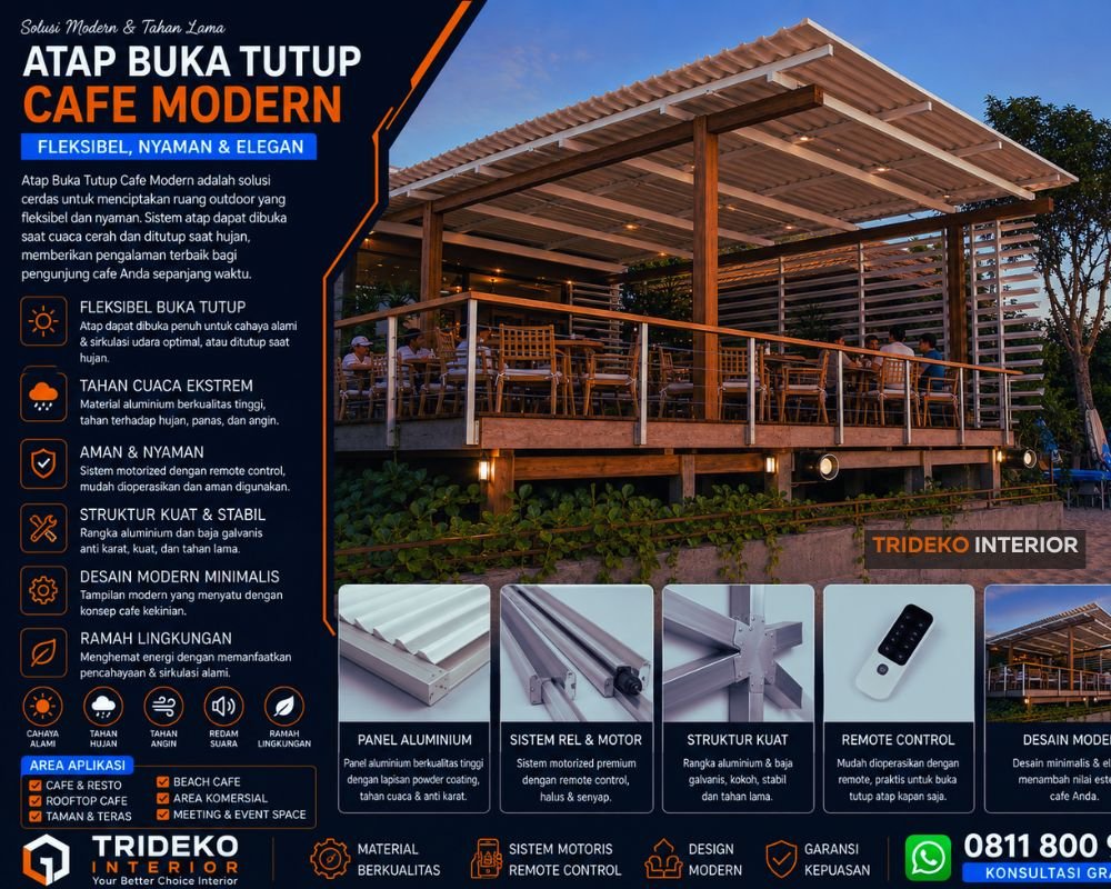 Atap Buka Tutup Retractable Motorized Modern