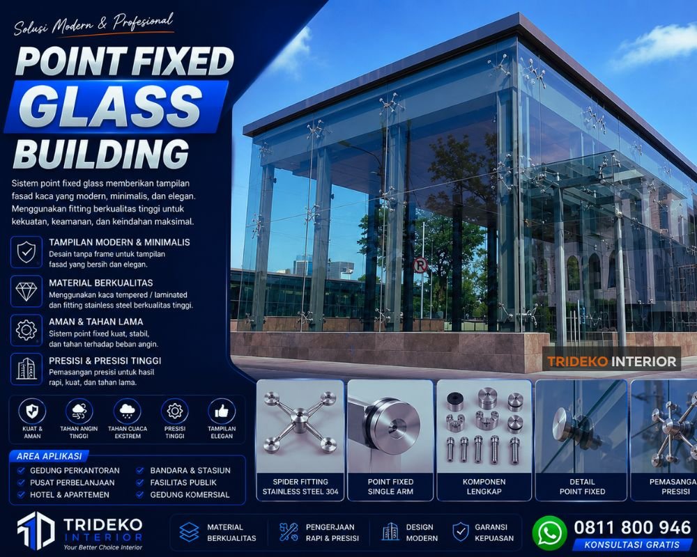 Point Fixed Glass Untuk Bangunan Komersial