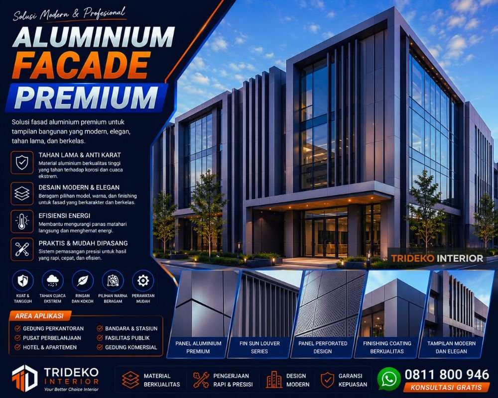 Aluminium Facade Premium Untuk Gedung Modern