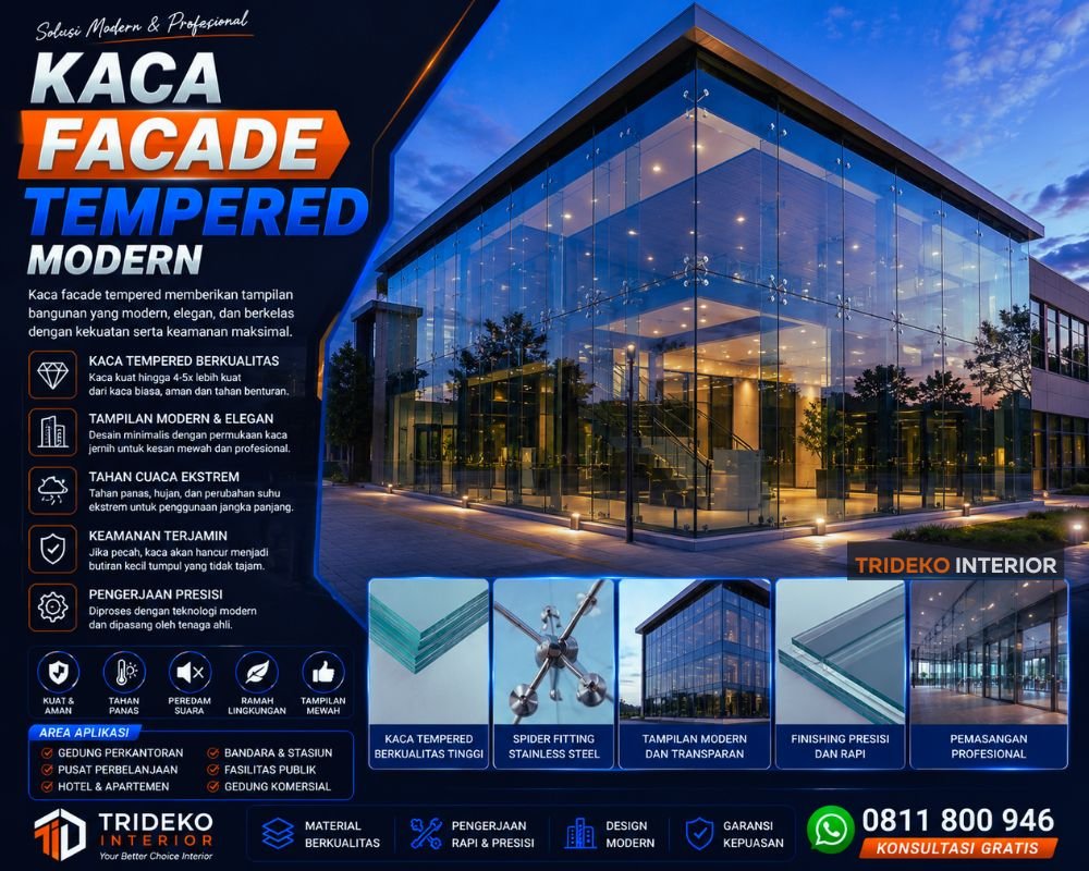 Kaca Facade Tempered Untuk Bangunan Komersial