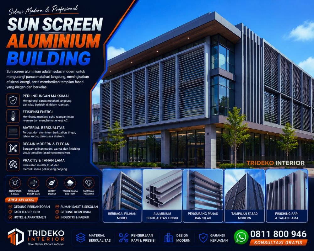 Sun Screen Aluminium Untuk Fasad Bangunan