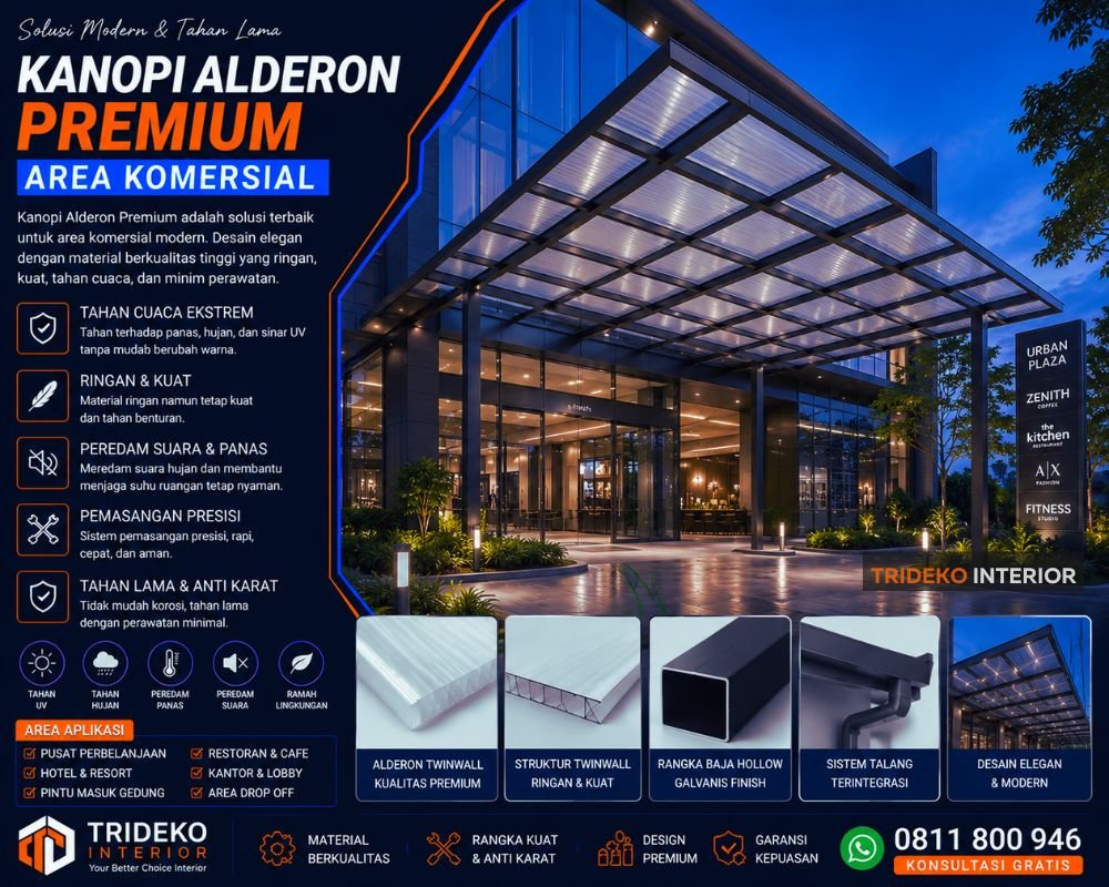 Kanopi Alderon Untuk Ruko Dan Bangunan Komersial
