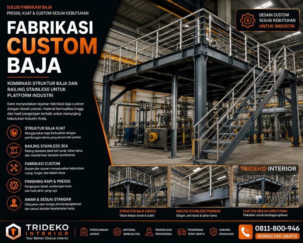 Platform Industri Baja Railing Stainless