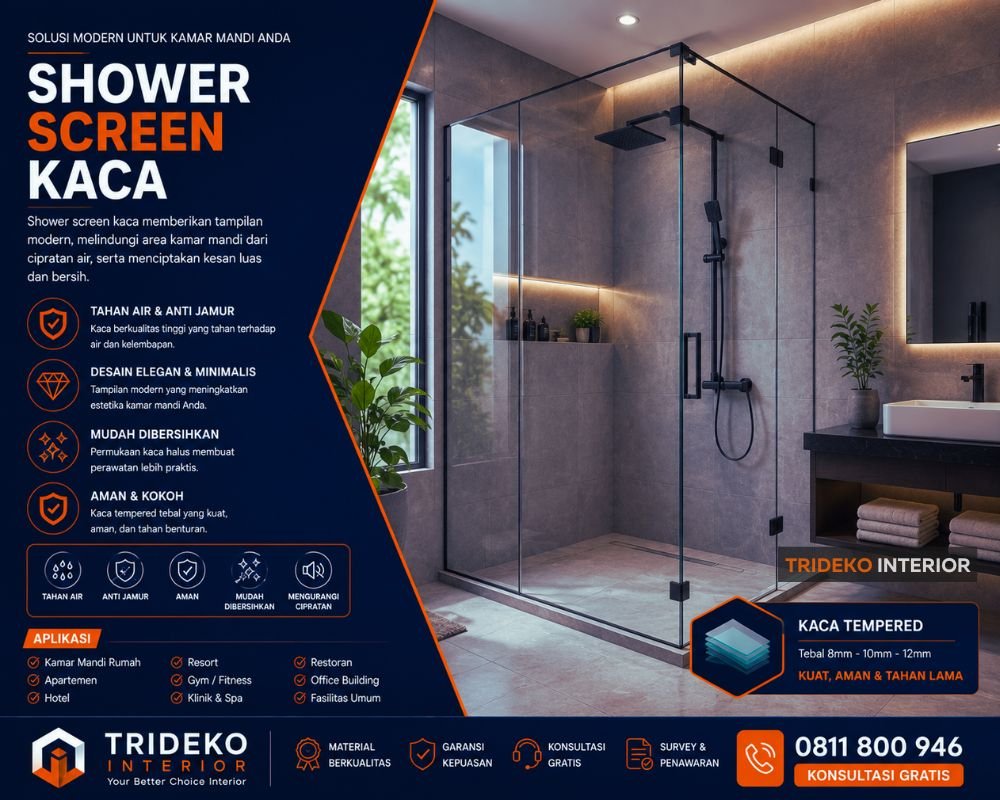 Shower Screen Kaca Cibubur