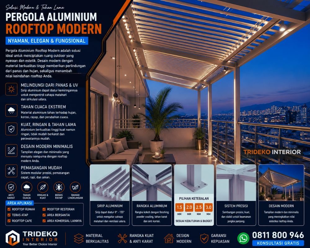 Pergola Aluminium Untuk Cafe Dan Outdoor Dining
