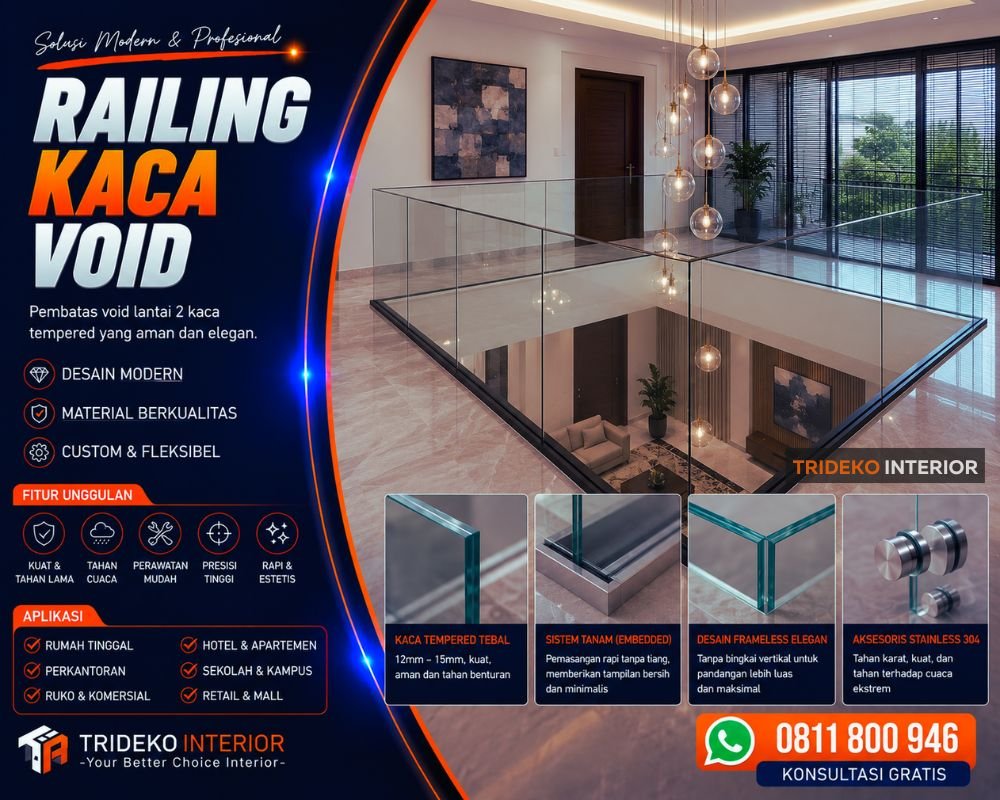 Railing Kaca Void Cikarang