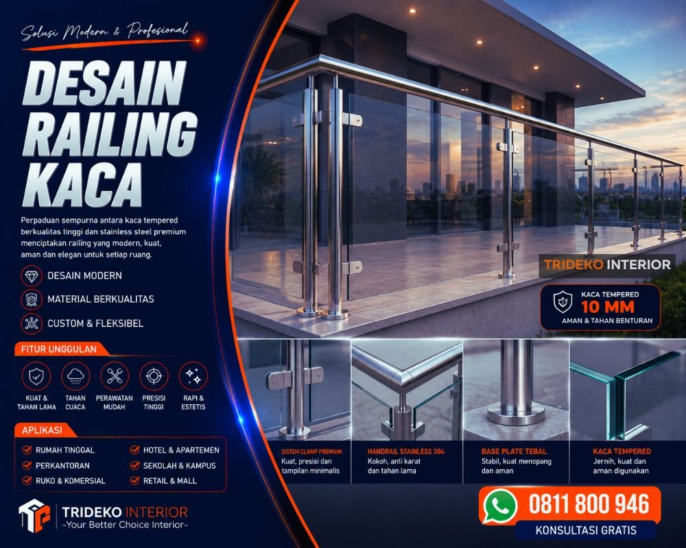 Railing Kaca Kolam Renang Cikarang