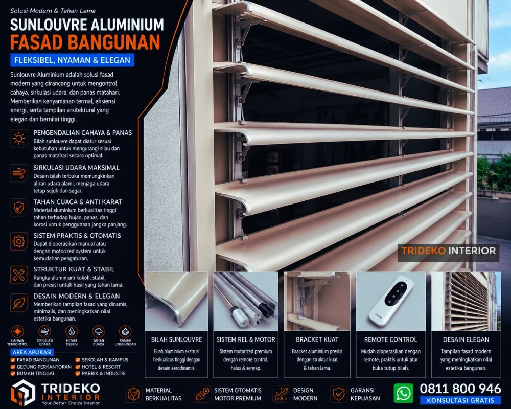 Sunlouvre Aluminium Motorized Remote Control